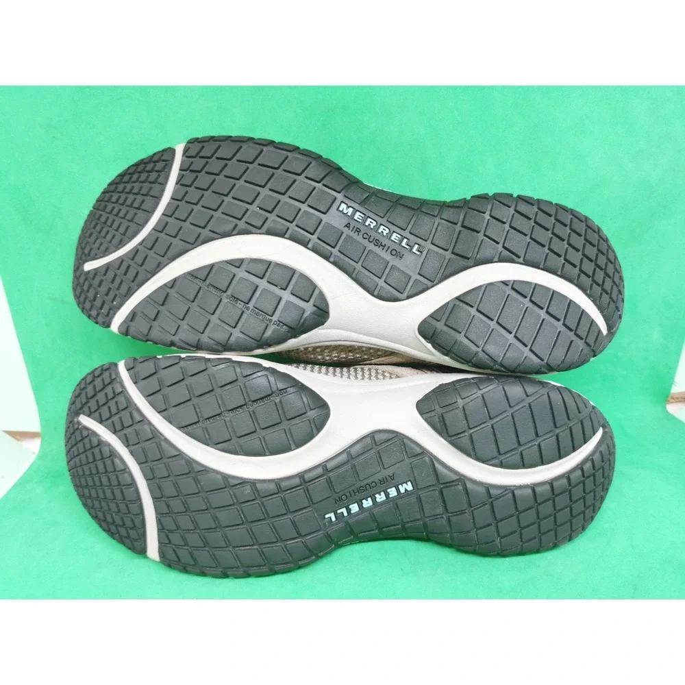 MERRELL GRAY/BEIGE MESH MOC SLIDE SLIP ON CLOGS SHOES WOWENS SIZE 6.5